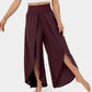 Loose Split Yoga Pants Summer Elastic High Waist Wide Leg Trousers