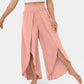 Loose Split Yoga Pants Summer Elastic High Waist Wide Leg Trousers