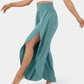 Loose Split Yoga Pants Summer Elastic High Waist Wide Leg Trousers