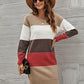 Colorblock Round Neck Sweater Dress Plus Size