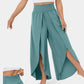 Loose Split Yoga Pants Summer Elastic High Waist Wide Leg Trousers