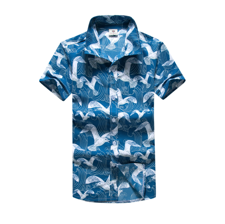 Summer beach shirt men's casual loose short-sleeved shirt