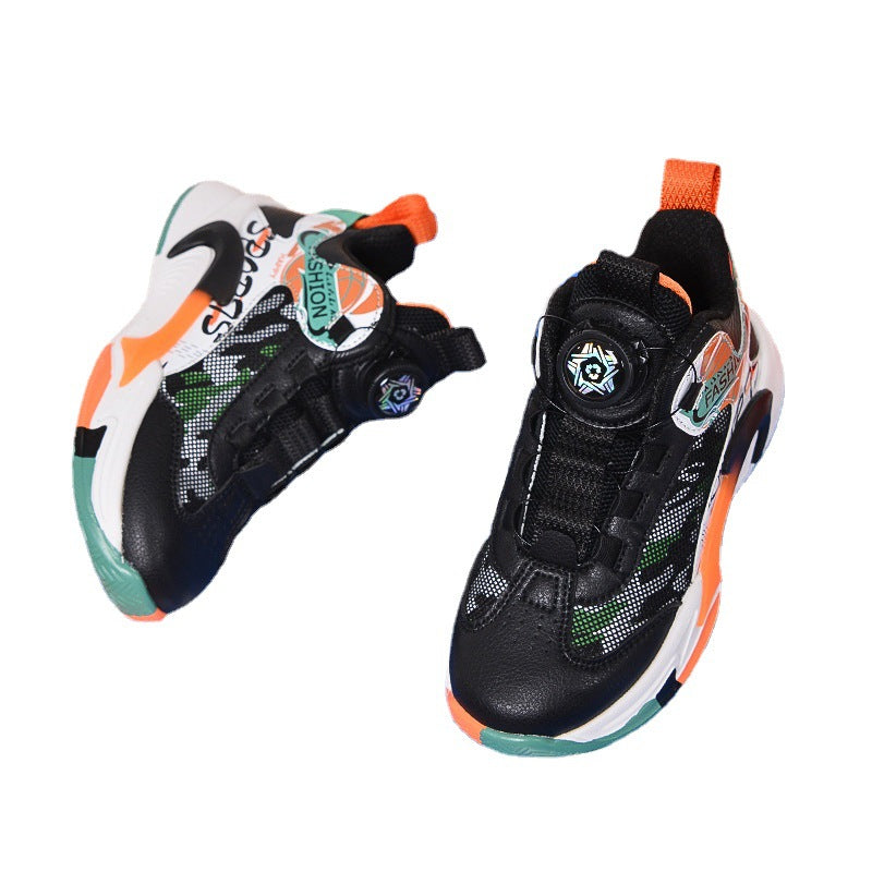 Basketball Sneakers With Automatic Rotating Buttons High Top Comfortable