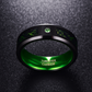 Matte Green Zircon Men Ring Tungsten Carbide Wedding Ring