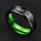 Matte Green Zircon Men Ring Tungsten Carbide Wedding Ring