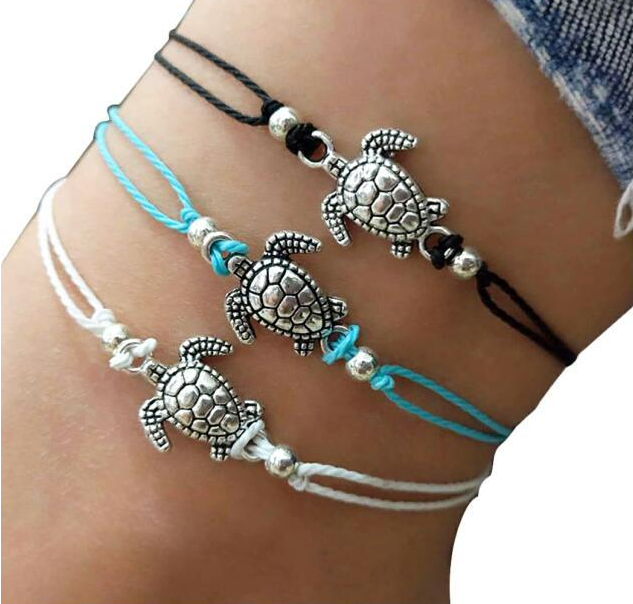 Mizhu Yoga Anklet Turtle Bracelet Beach Pendant Starfish Pearl Retro