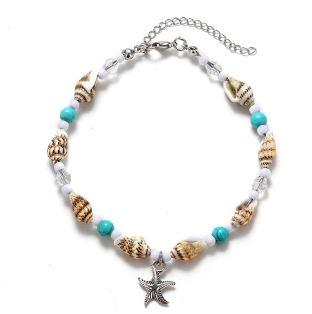 Mizhu Yoga Anklet Turtle Bracelet Beach Pendant Starfish Pearl Retro