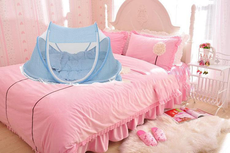 Foldable  Baby Bed Net With Pillow Net 2 Pieces Set