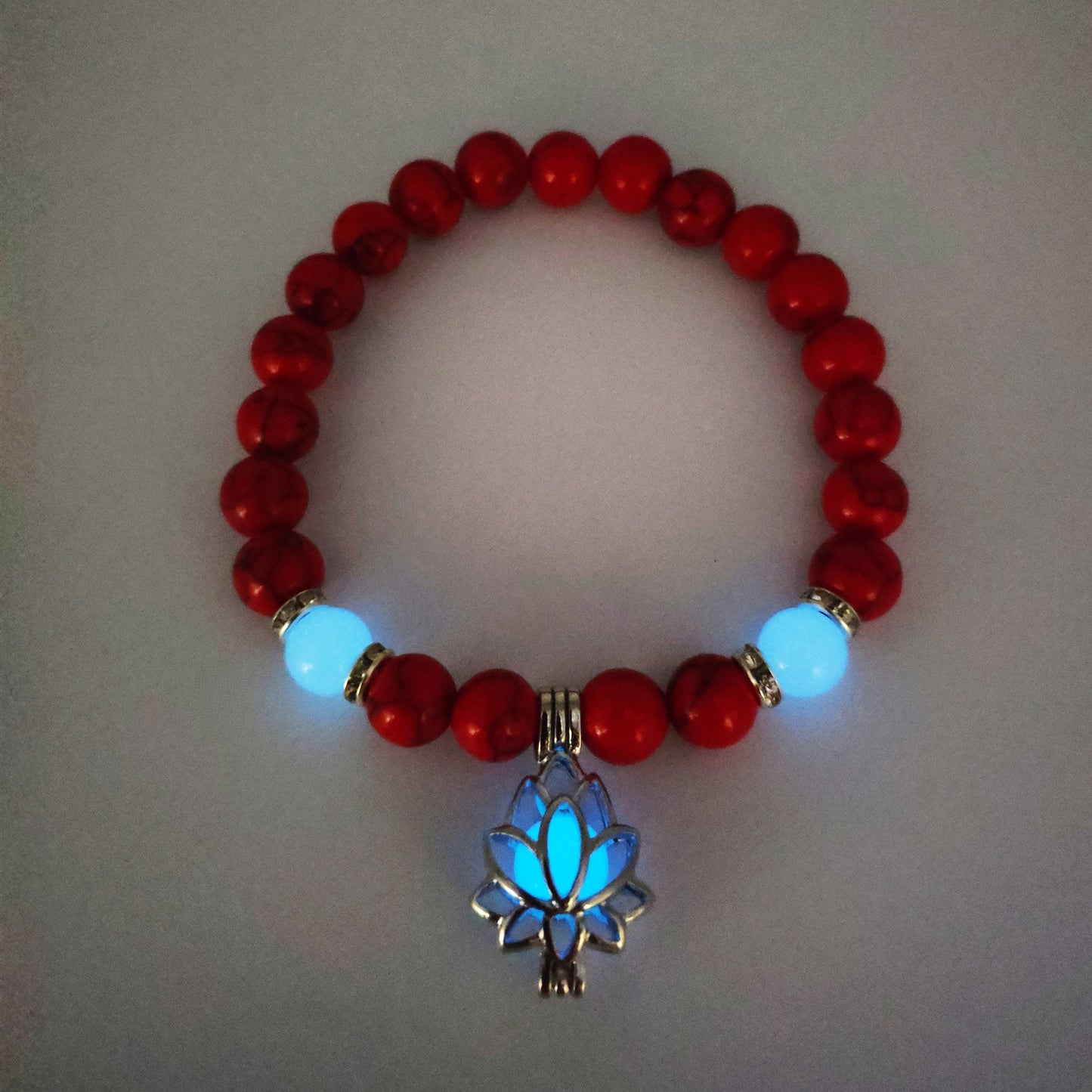 Energy Luminous Lotus Natural Stone Bracelet Charm Beads Bracelet For Men Women