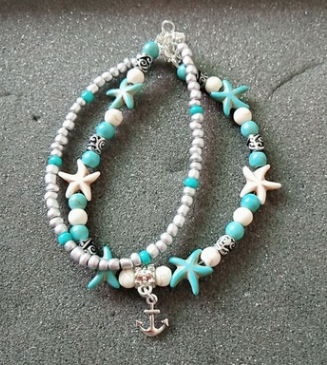 Mizhu Yoga Anklet Turtle Bracelet Beach Pendant Starfish Pearl Retro