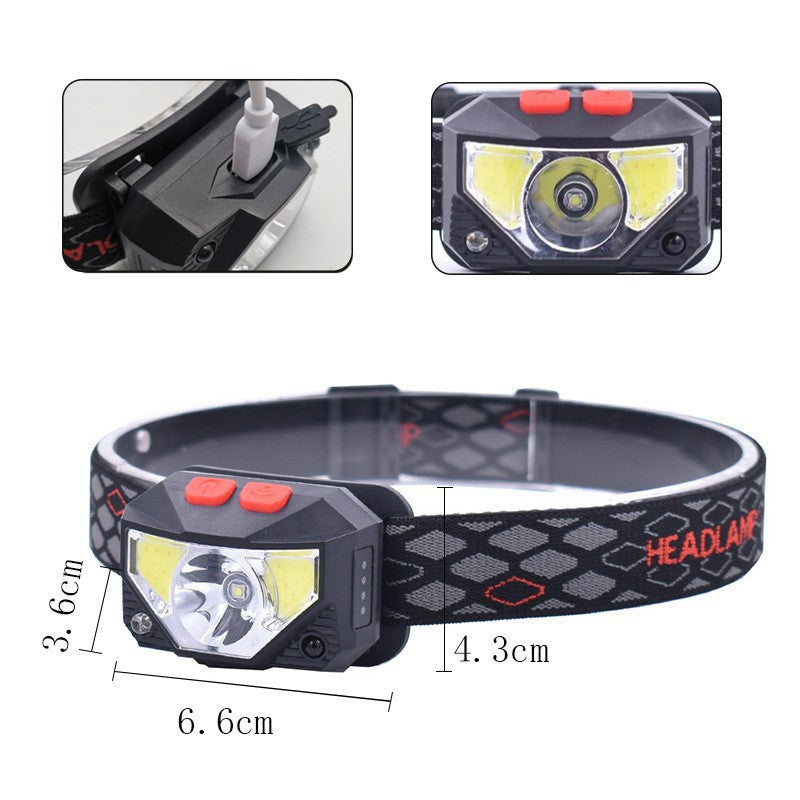 Head-mounted Multi-functional Red Light Warning LED Wave Induction