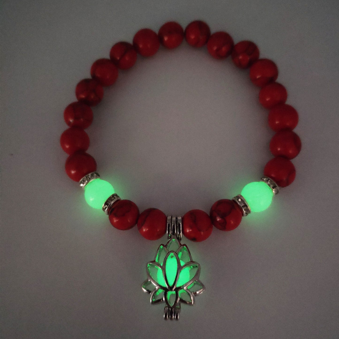 Energy Luminous Lotus Natural Stone Bracelet Charm Beads Bracelet For Men Women