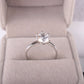 Plated 925 Silver Six-Prong Zirconia High-Diamond Ring