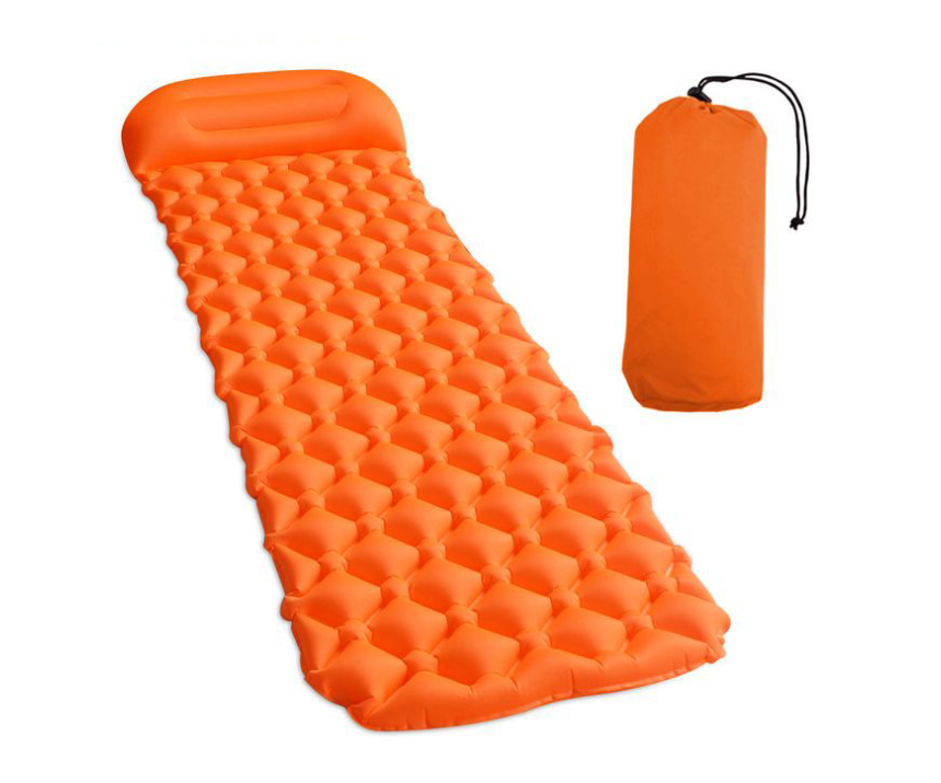 Outdoor Inflatable Camping Mat Sleeping Mattress With Pillow