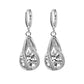 Simple zircon jewelry set Silver Drop Necklace Earrings set