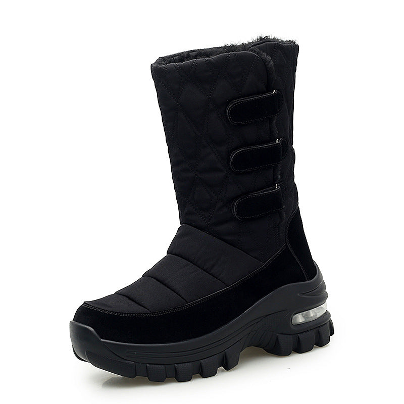 Women's outdoor plus velvet high top snow boots