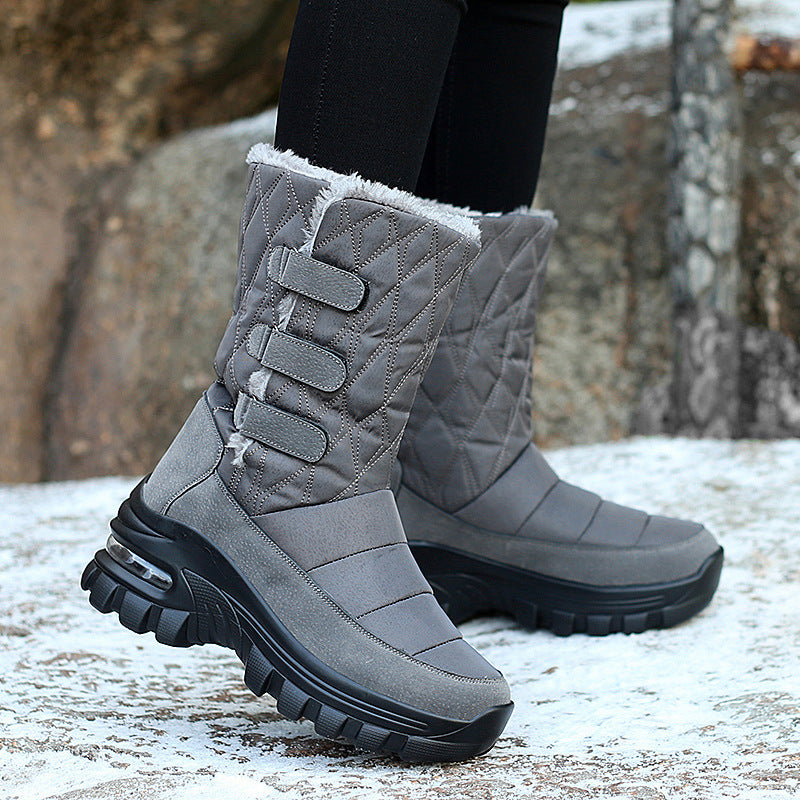 Women's outdoor plus velvet high top snow boots