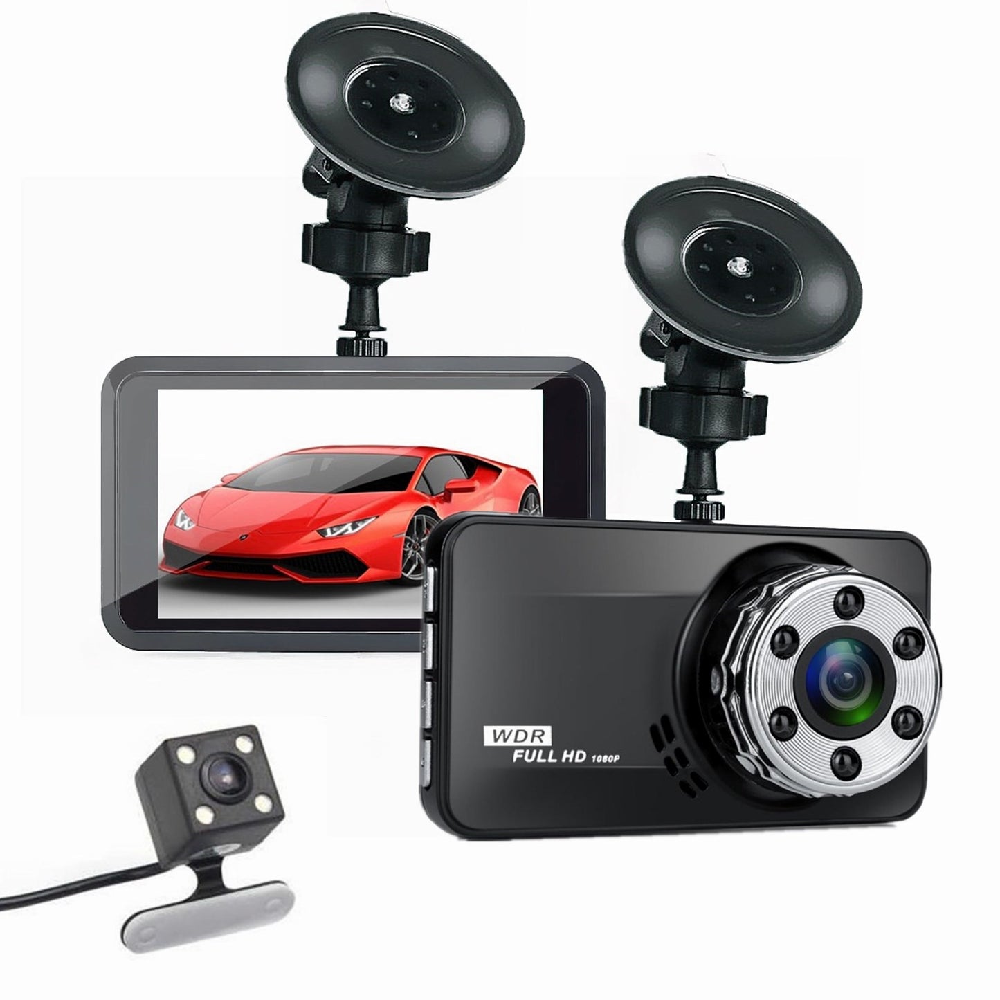 Driving Recorder dual-lens dvr car USB monitoring HD reversing image
