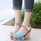 Floral high heel women sandals