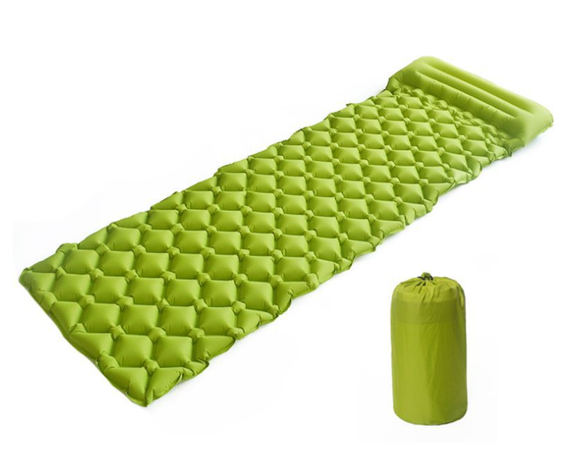 Outdoor Inflatable Camping Mat Sleeping Mattress With Pillow