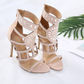 Rhinestone high heel sandals