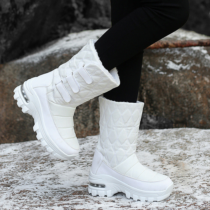 Women's outdoor plus velvet high top snow boots