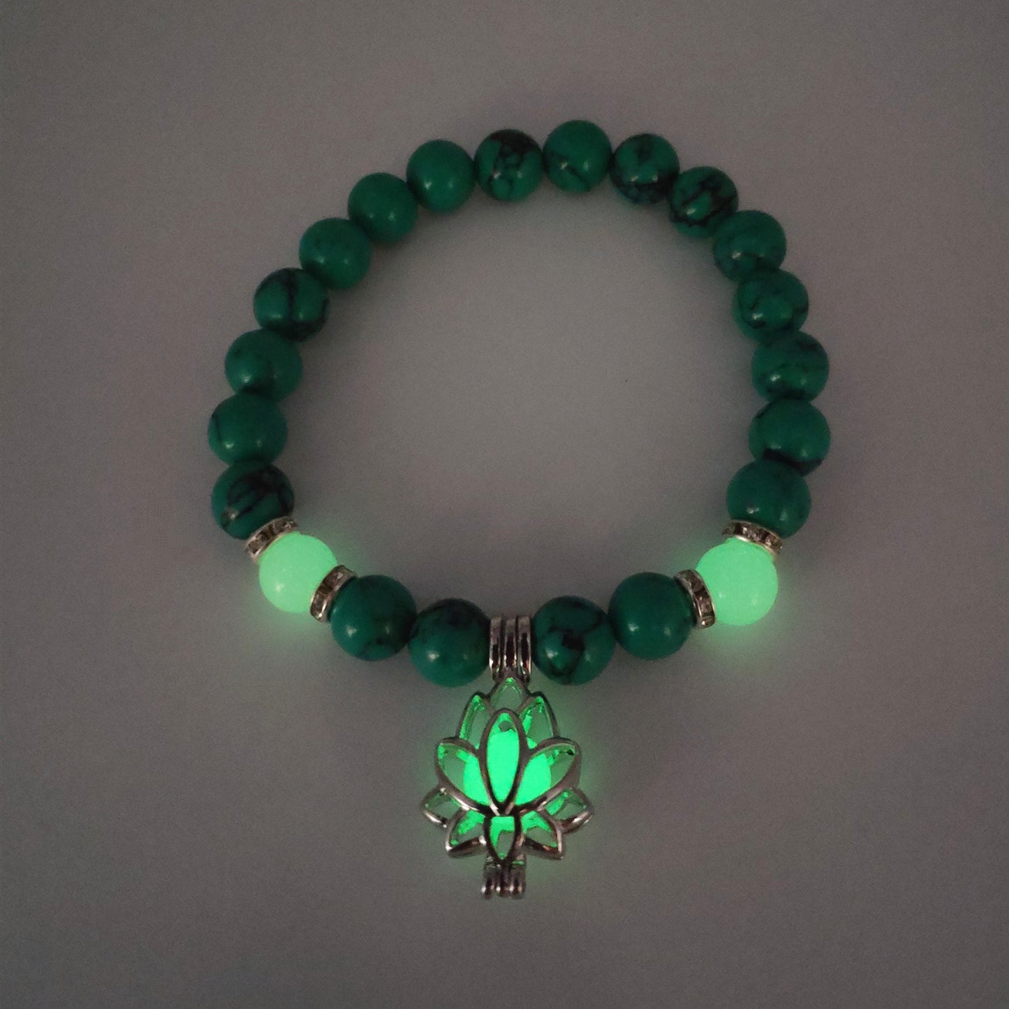 Energy Luminous Lotus Natural Stone Bracelet Charm Beads Bracelet For Men Women