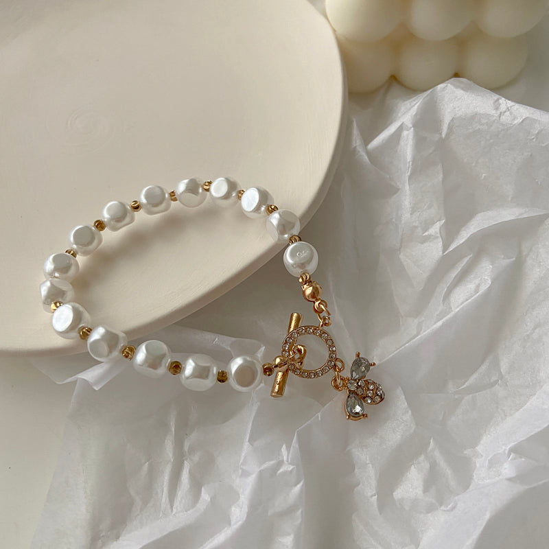 Classic Fashion Natural Stone Pearl Pendant Bracelet For Woman