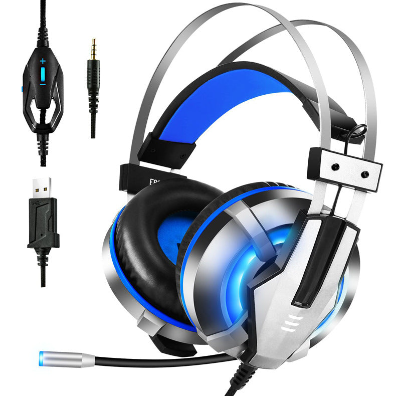 Head-mounted illuminated gaming headset