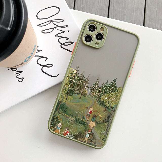 Vintage Cartoon Scenery Girl Phone Case