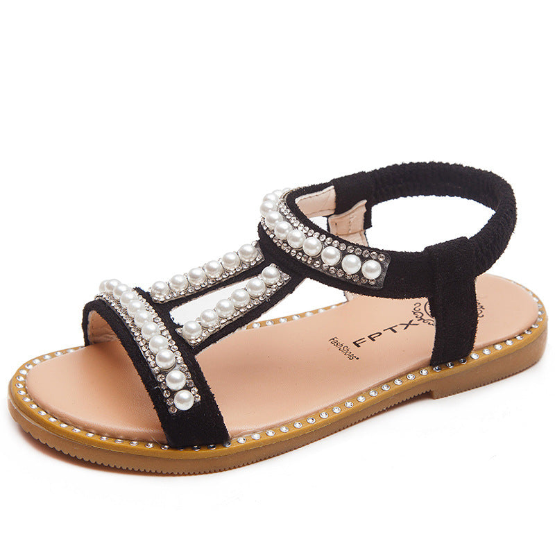 Summer Girls Pearl Toe Princess Sandals