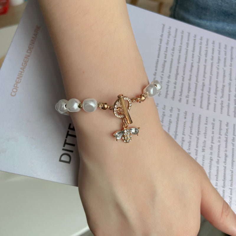 Classic Fashion Natural Stone Pearl Pendant Bracelet For Woman