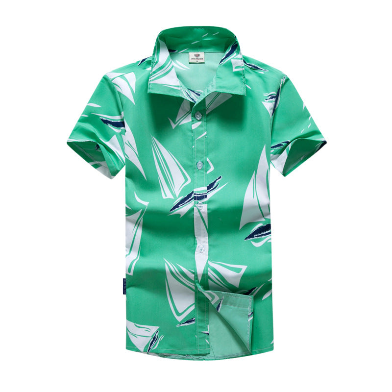 Summer beach shirt men's casual loose short-sleeved shirt