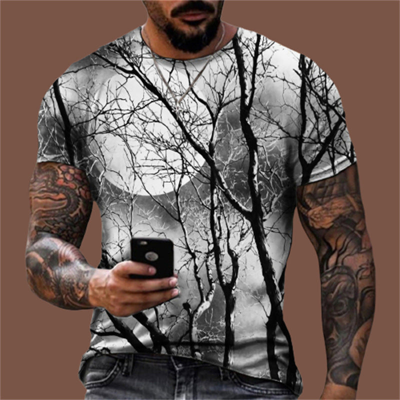 Men's Casual Short Sleeve Digital T-Shirt