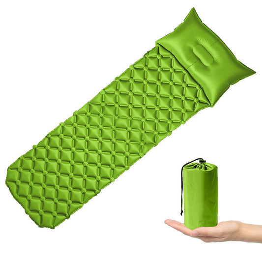 Outdoor Inflatable Camping Mat Sleeping Mattress With Pillow