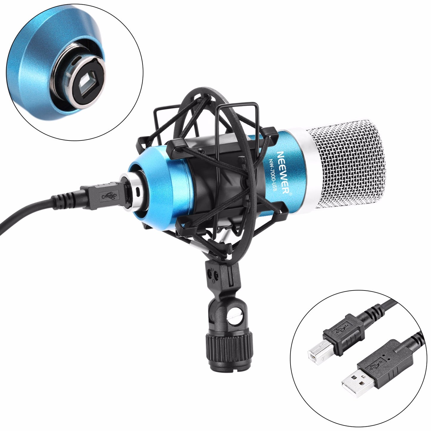 Neewer NW-7000 USB Professional Studio Condenser and NW-35 Adjustable Suspension Scissor Arm Stand