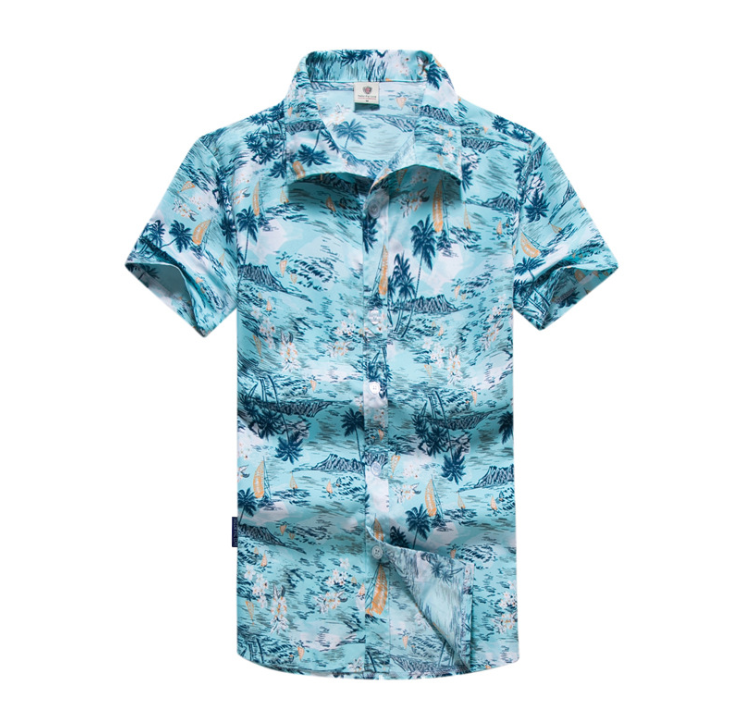 Summer beach shirt men's casual loose short-sleeved shirt