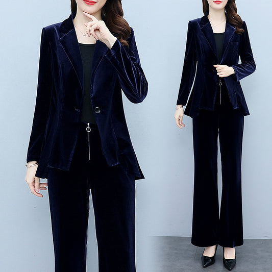 Fashion Age-reducing Goddess Wide Leg Pants Two-Piece Set