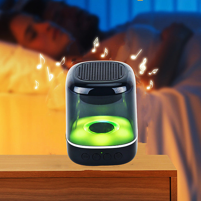 Bluetooth Wireless Portable Luminous Transparent Bedside Lamp Speaker