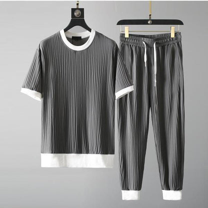 Casual Men's Round Neck Stretch Breathable Short Sleeve Sports Suit