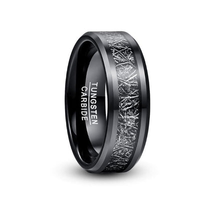 Men's Electroplated Black Meteorite Tungsten Steel Ring