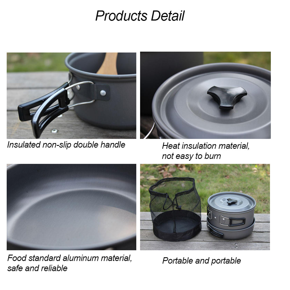 Outdoor Camping Hiking Cookware Lightweight Folding Picnic Tableware Equipment