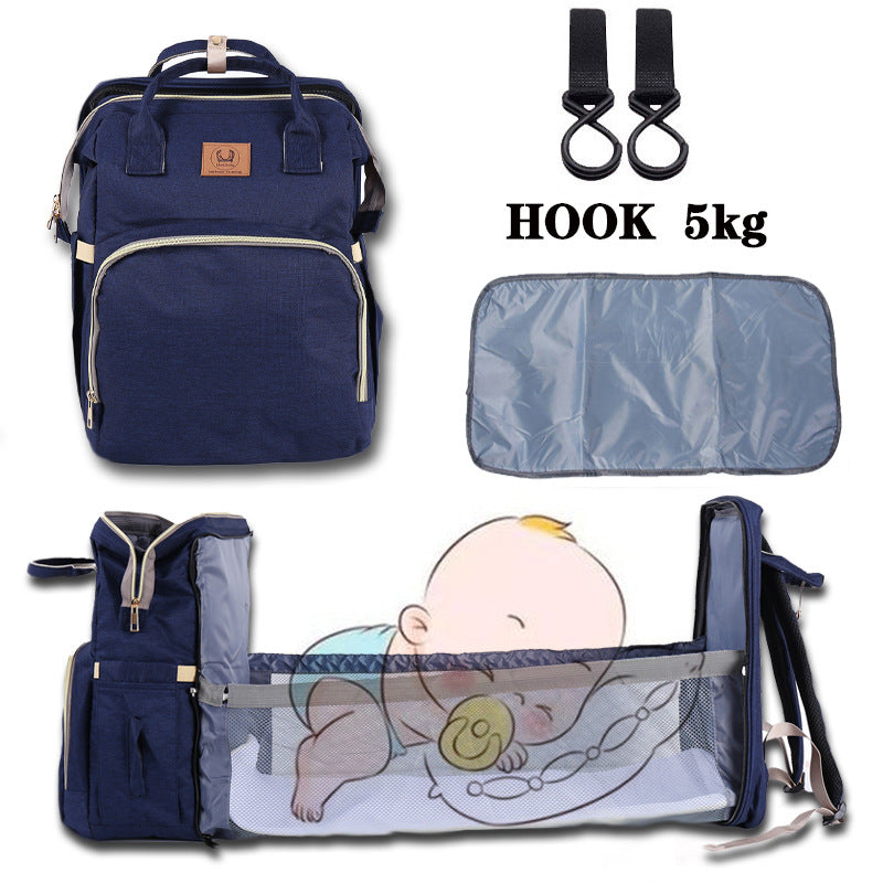 Folding Crib Maternal And Baby Large-capacity Double Shoulder Backpack