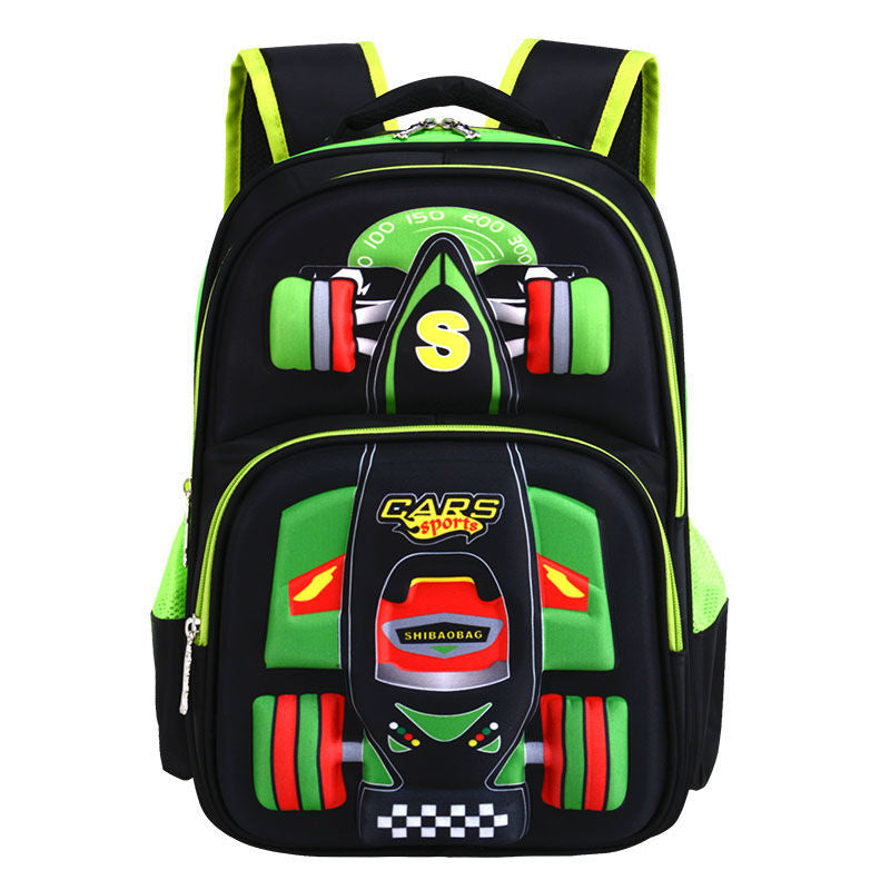 Three Dimensional Car Boys Primary School Trolley School Bag