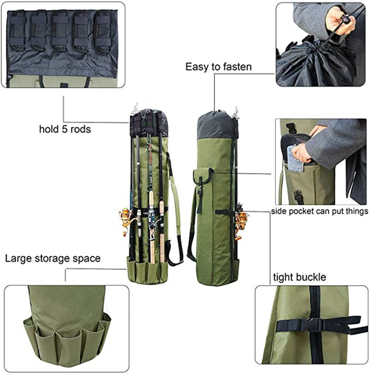 Cylinder Outdoor Fishing Bag Multifunctional Fishing Rod Bag – Ali