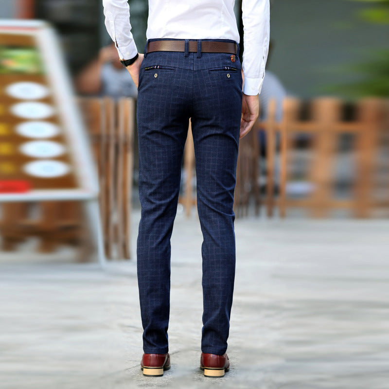 Straight Slim Korean Style Trendy All-match Youth Business Stretch Pants Men