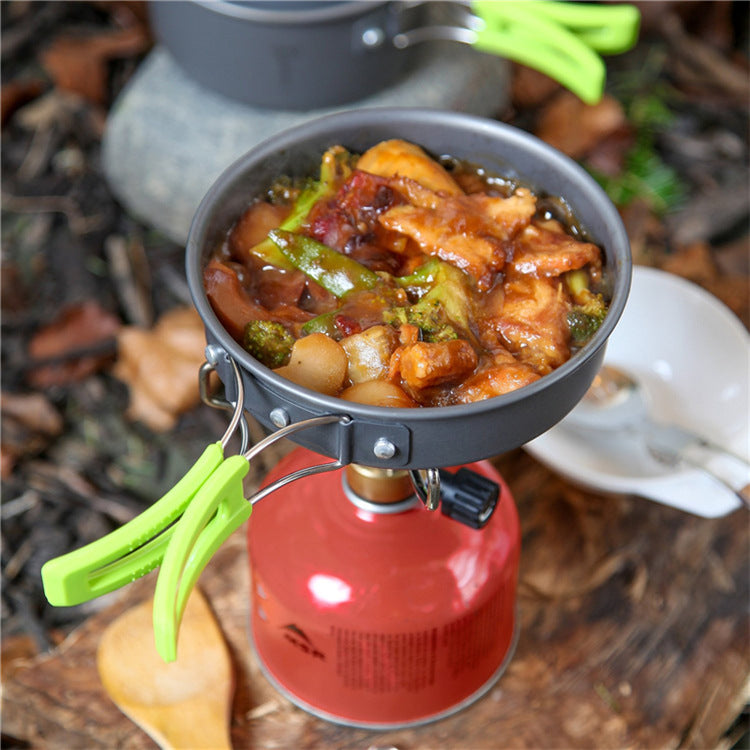 Outdoor Camping Pot Portable Combination 9 Piece Set