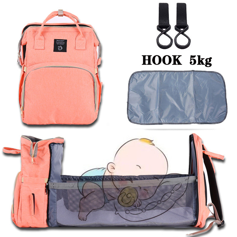 Folding Crib Maternal And Baby Large-capacity Double Shoulder Backpack