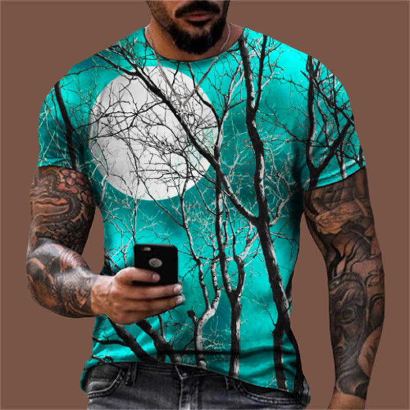 Men's Casual Short Sleeve Digital T-Shirt