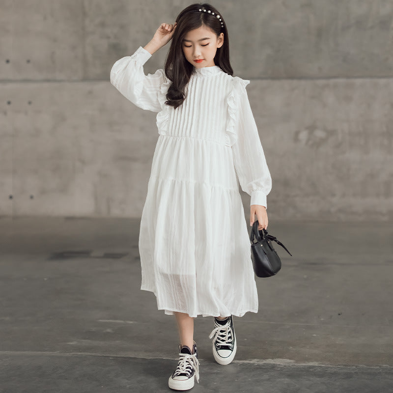 Soft Fashion Versatile Girl's White Dress